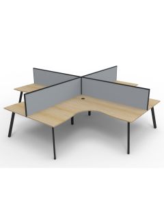 Eternity 4 Person Corner Workstation POD With Screens