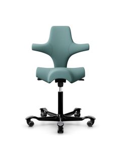 HAG Capisco Ergonomic Office Hybrid Saddle Chair-SC67101 Sea Green Wool-Standard Strut-Black Frame and Base