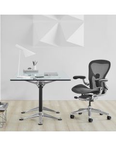 Herman Miller AERON Chair Remastered - Graphite Frame, Polished Aluminium Chassis and Base, Sizes B and C