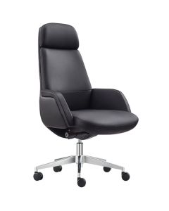 Captain Executive Black Leather Office Chair