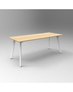 Table-Eternity Meeting Table-1500x750-White Frame-Natural Oak