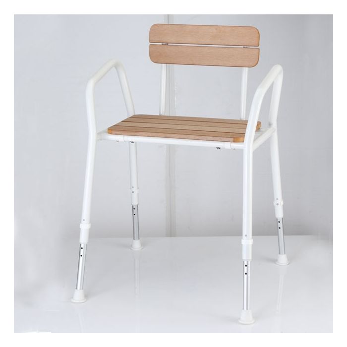 Bariatric Shower Chair Stool Bath Seat, Wooden Shower Chair With Back