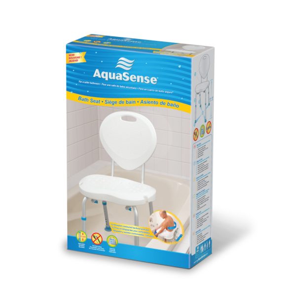 Adjustable Bath/Shower Seat With Back by AquaSense
