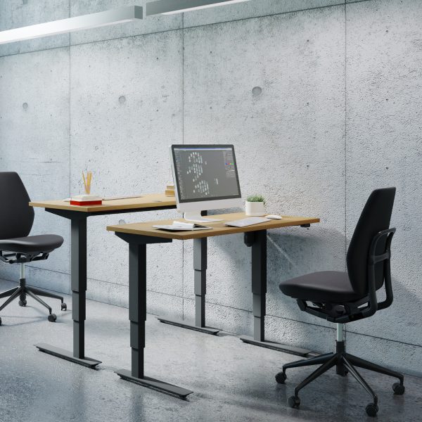 QDOS T7 Electric Sit Stand Desk Single Motor - 3 Stage, Leg Height 570-1220mm - 100kg Max Weight