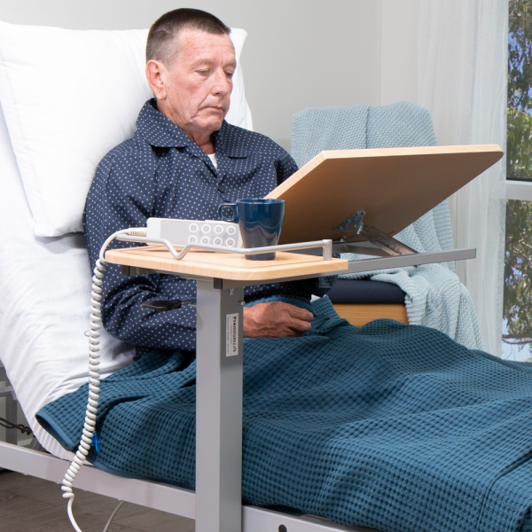 PremiumLift Overbed Table Split Tilt Top
