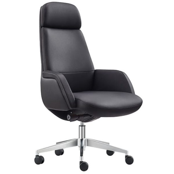 Captain Executive Black Leather Office Chair