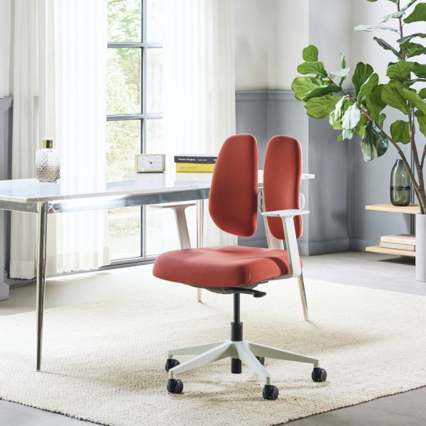 DuoRest New Gold Office Chair - White Frame