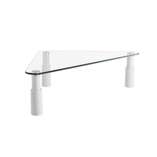 Ergo-V Tempered Glass Corner Monitor Riser - 80 or 130mm High