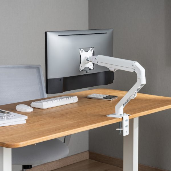 Ergo-V SINGLE - Polar White Monitor Arm