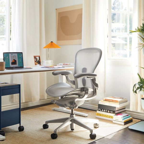 Herman Miller AERON Chair Remastered - Mineral Frame, Satin Aluminium Chassis and Base, Sizes B and C
