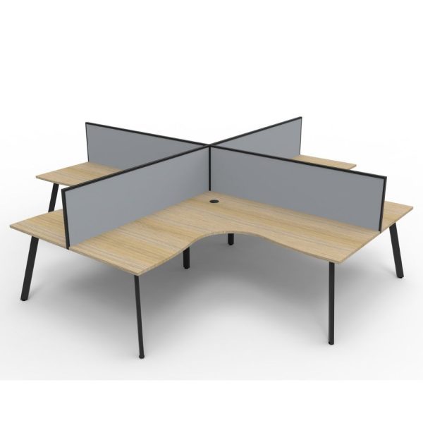 Eternity 4 Person Corner Workstation POD With Screens