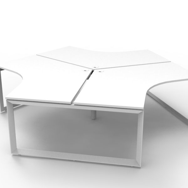 Infinity 120 Degree Workstation – Loop Leg, Pod of 3