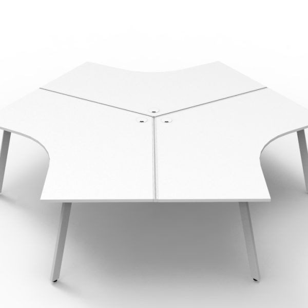 Infinity 120 Degree Workstation – Eternity Leg, Pod of 3