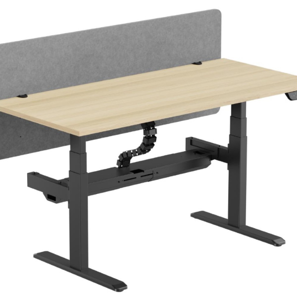 Ergo-V DUAL Electric Desk Dual Motor - 3 Stage, Leg Height 620-1280mm - 125kg Max Weight - With Cable Tray / 60cm Partition