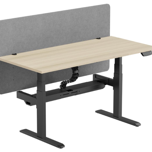 Ergo-V DUAL Electric Desk Dual Motor - 3 Stage, Leg Height 620-1280mm - 125kg Max Weight - With Cable Tray / 80cm Partition