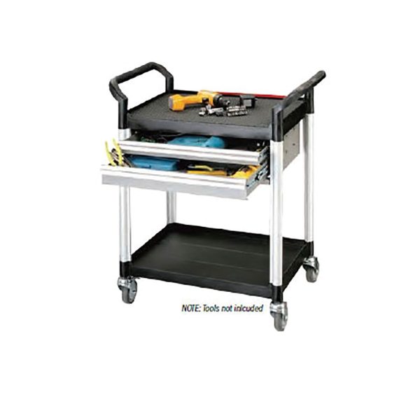Double Deck Tool Trolley with Twin Drawers