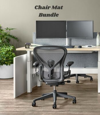 Herman Miller Aeron Graphite Chair with Chair Mat Bundle — ergonomic mesh chair floor protection mat — Bad Backs Australia