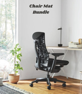 Herman Miller Embody Chair with Chair Mat Bundle — ergonomic chair pixelated support with floor mat — Bad Backs Australia