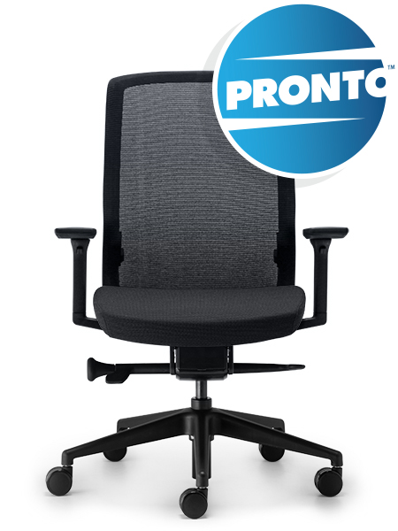 Advanta_AVEYA_BLACK_BlkMesh_Standard_front_Pronto Aveya Mesh Back - Black Frame - Office Chair - Pronto - Image 1